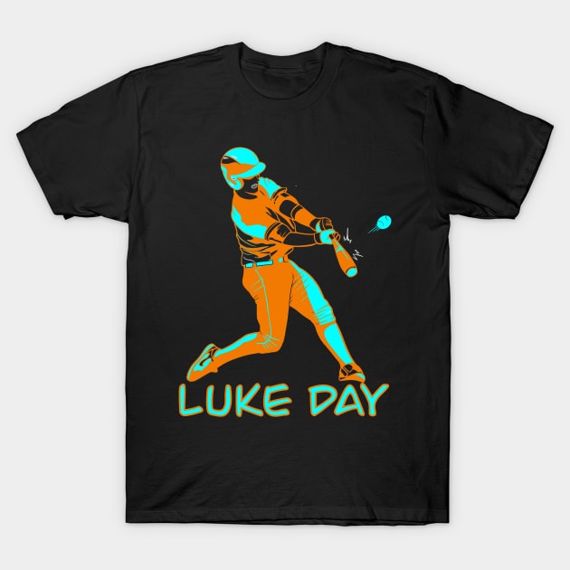 LUKE DAY RETRO BASEBALL PLAYER T-Shirt by sailorsam1805